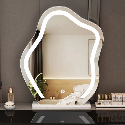High-Value Cloud Makeup Mirror Desktop LED Desktop Bedroom with Light Internet Celebrity Dressing Mirror Dressing Table Internet Celebrity Mirror