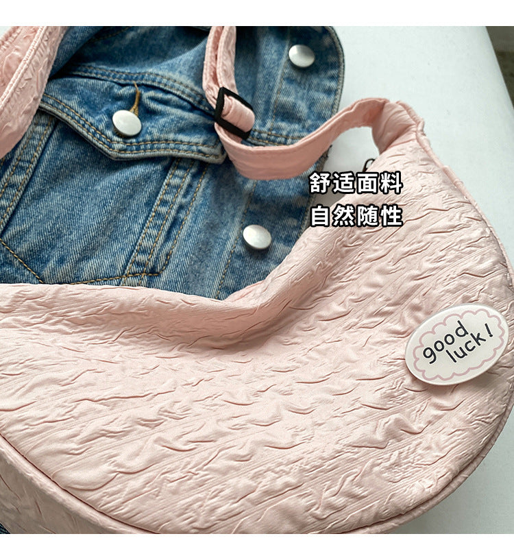 Cute and Versatile Niche Canvas Small Bag for Women2023New Women's Bag Korean Version Crossbody Bag Fashion Single Shoulder Dumpling Bag