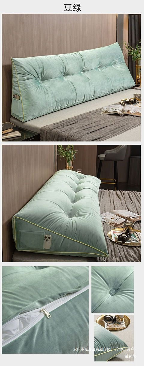 Triangular Bed Headrest Pillow Bed Cushion Double Backrest Soft Pack Waist Support Sofa Bedroom Plush Removable Washable Tatami