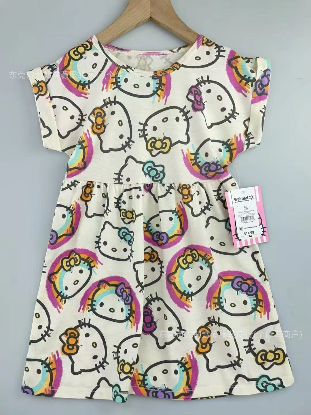 New Printed Turn-Down Collar Children's Dress