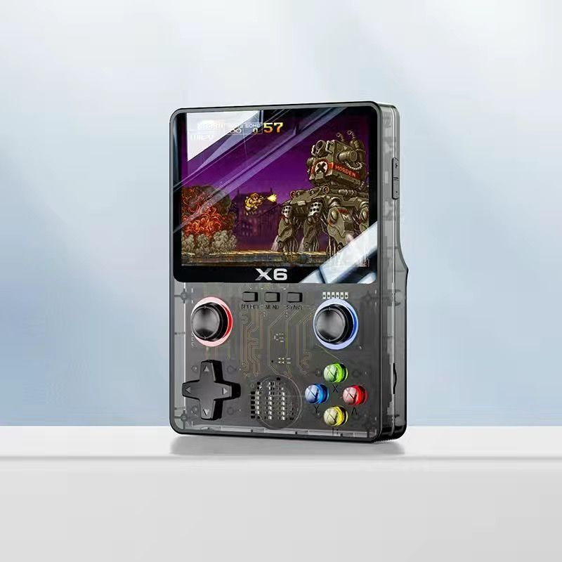 2025New handheld game console cyberpunk style transparent game console GBA Nostalgia SFC Rechargeable Large Screen Handheld Game Console