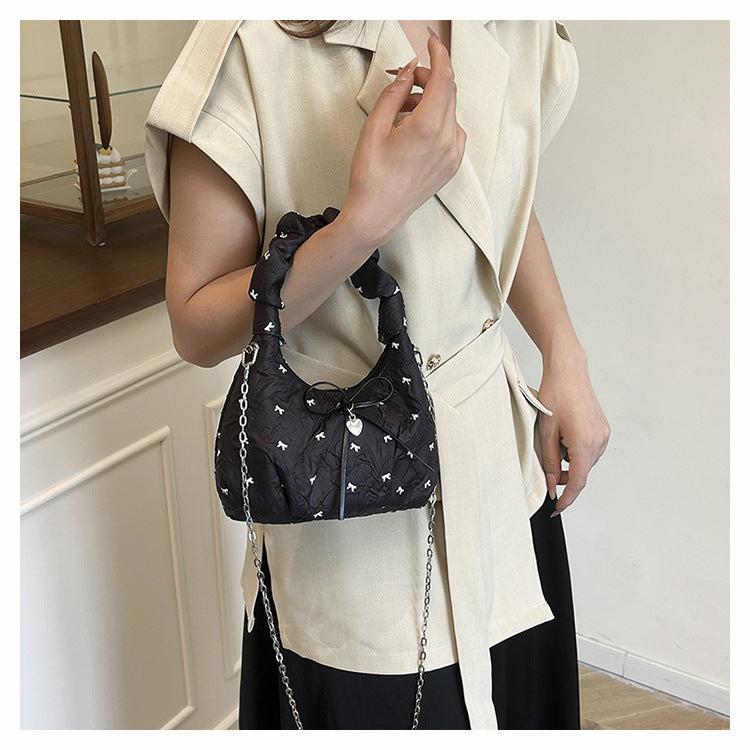 Korean Style Fashion Handbag for Women2025New Bow Crossbody Bag Versatile Parent-Child Cute Children's Bag