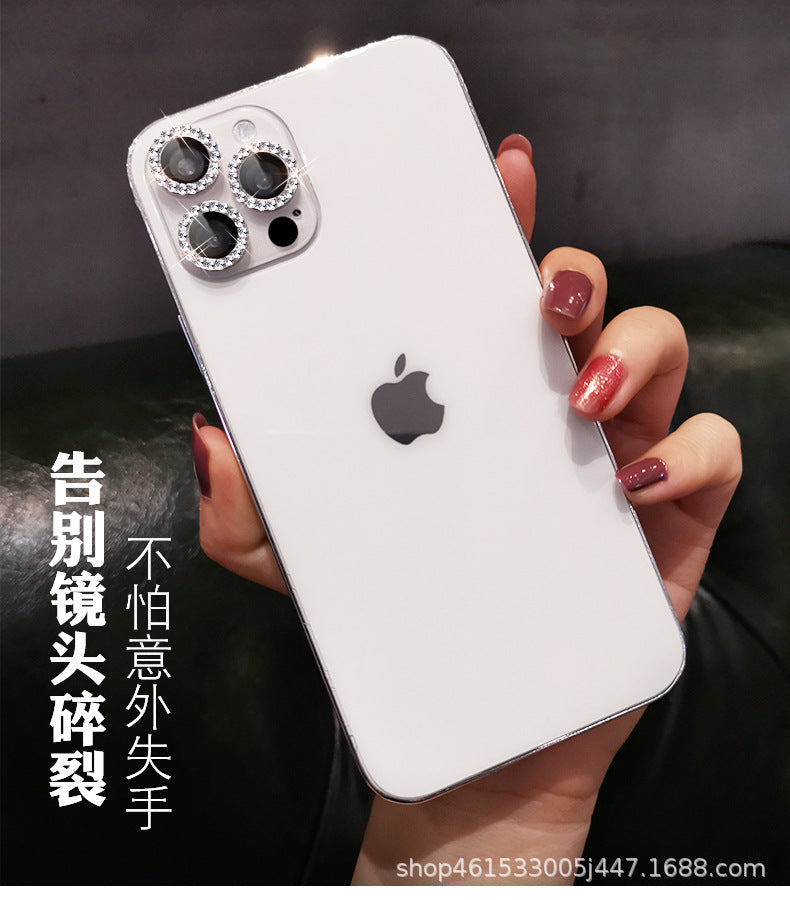 Suitable for Mobile Phone Flash Diamond Film Apple17Promax Diamond-encrusted Eagle Eye Lens Film Camera Rhinestone Metal Protective Ring
