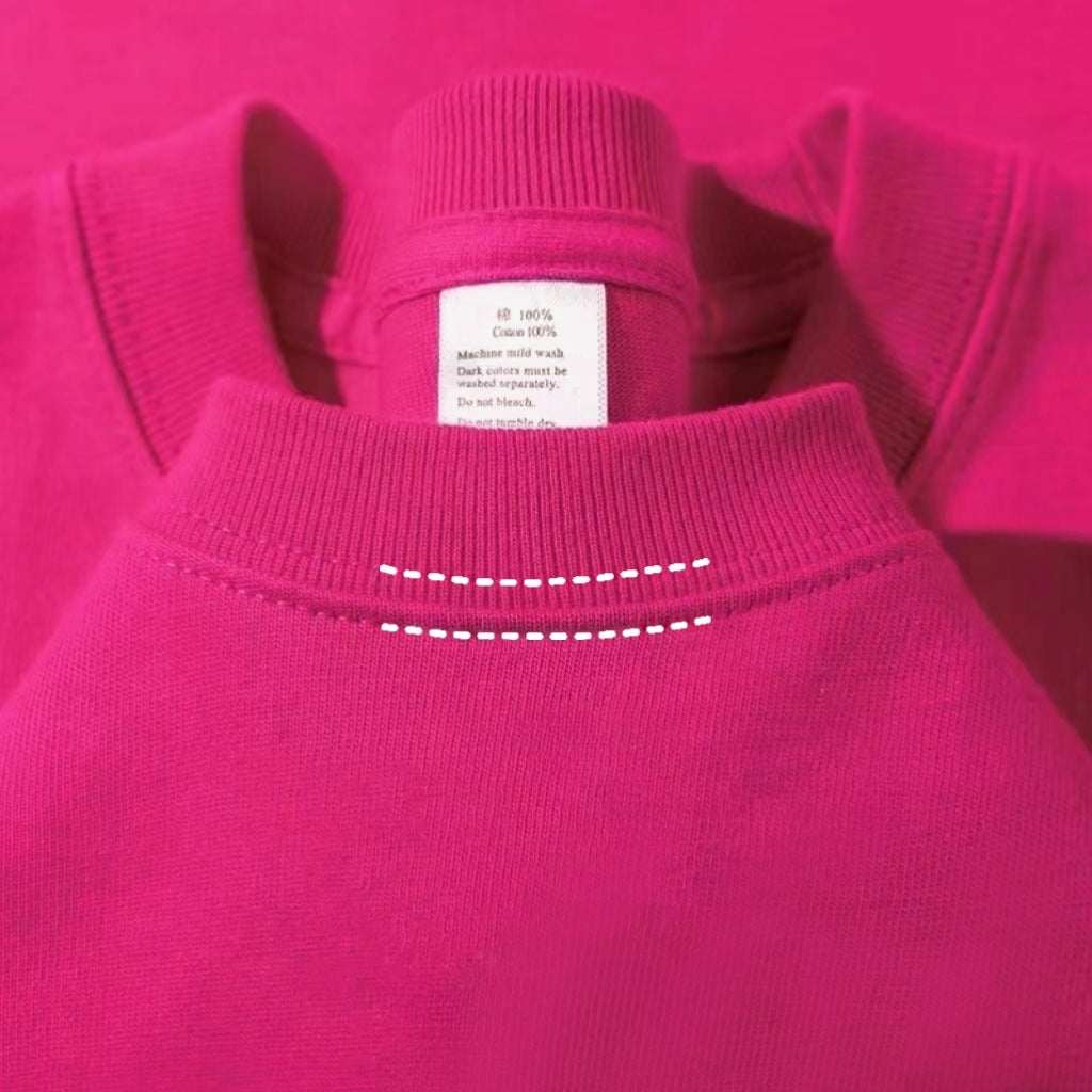 Dark Purple400g Heavyweight Pure Cotton Short Sleeve Unisex t Solid Color Thick Non-See-Through Versatile Loose Half-Sleeve Base Shirt