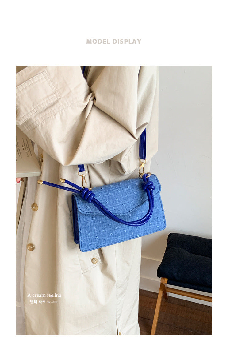 Simple Solid Color Trendy Fashionable Handbag2025Summer New Casual Elegant Single Shoulder Crossbody Small Square Bag for Women