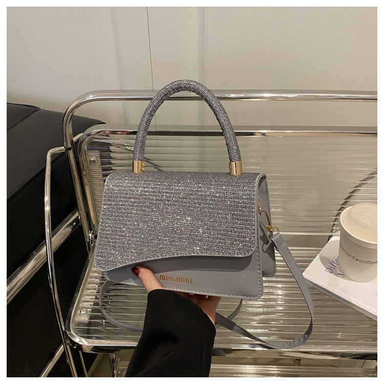 Women's New Bag2025Spring Fashion Light Luxury High-End Diamond-Studded Bag Simple Crossbody Bag for Women Large Capacity Hot Sale