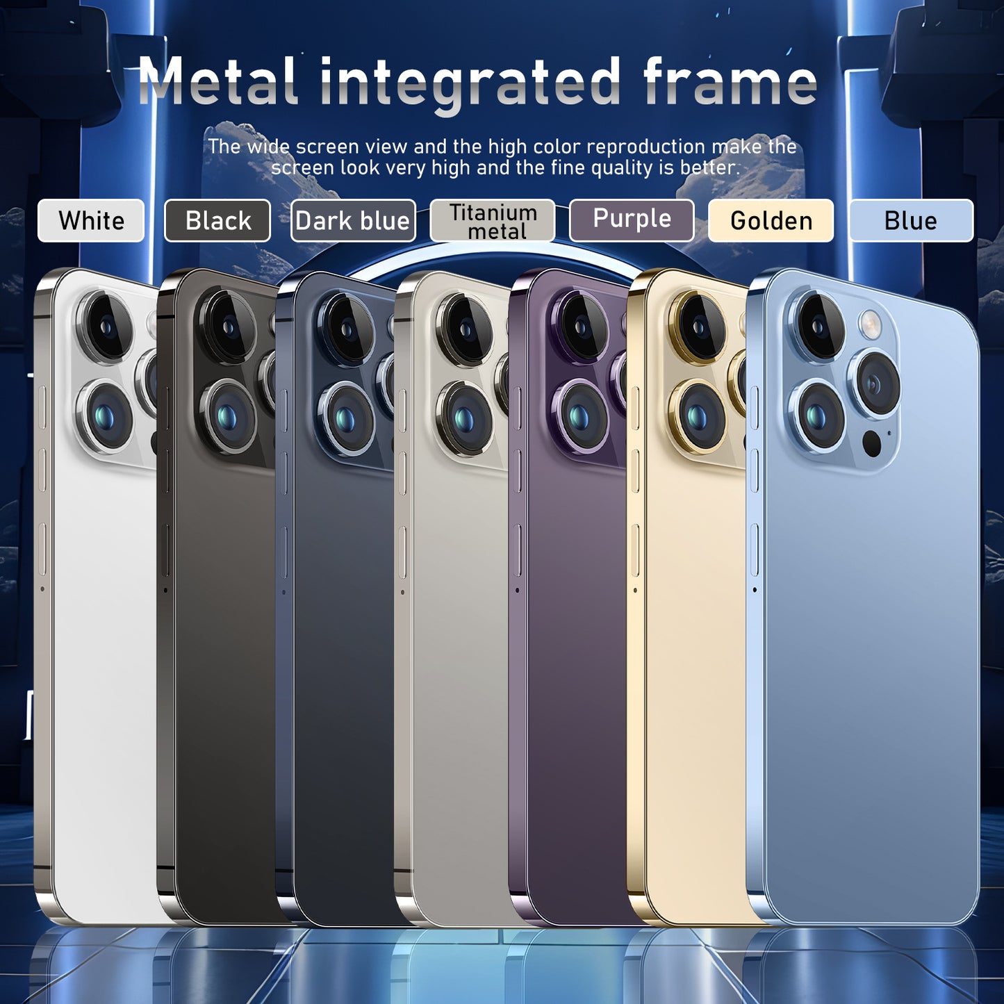 Hot Sale I16 Pro Max Cross-border Mobile Phones16+1T Truly Smart Island7.3Inch Android8.1Meikeduo OZON Batch