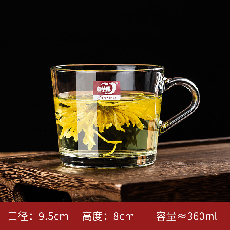 Transparent Glass Cup Heat-Resistant Large Thickened Tea Cup with Handle Beer Cup Without Lid Bar Gift Customizable logo
