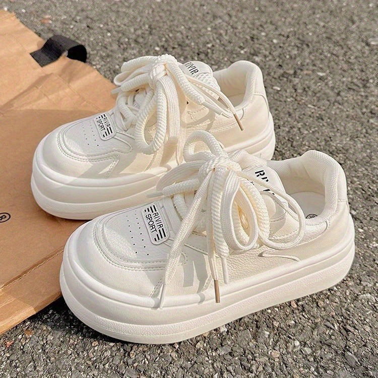 Women's Thick-Soled White Sneakers2025New Summer Women's Sneakers ins Trendy Height-Increasing Chunky Sneakers