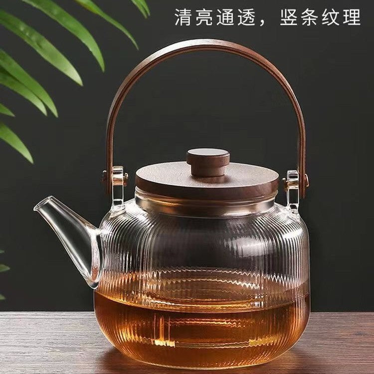 Glass Teapot with Steaming and Boiling Functions, Handle, Internet Celebrity Style, Heat-Resistant, High-Temperature, Fourth Generation Teapot