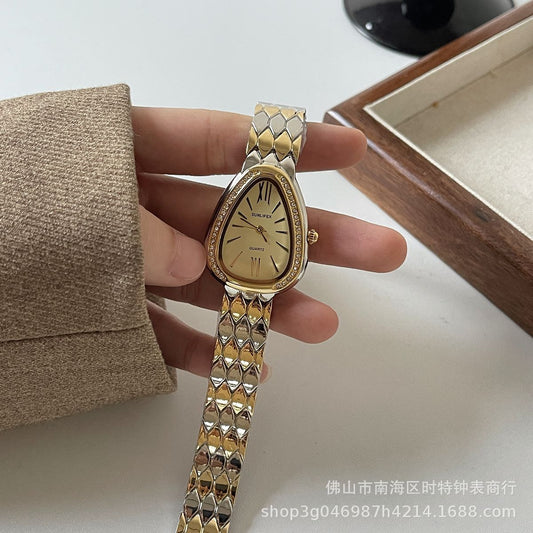 Internet Celebrity Middle Ages vintage Vintage Chain Watch for Women, Light Luxury, Mother-of-Pearl, High Aesthetic, Fashionable, Elegant, Live Streaming, Cross-Border