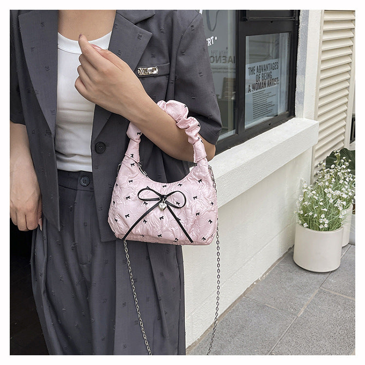 Korean Style Fashion Handbag for Women2025New Bow Crossbody Bag Versatile Parent-Child Cute Children's Bag