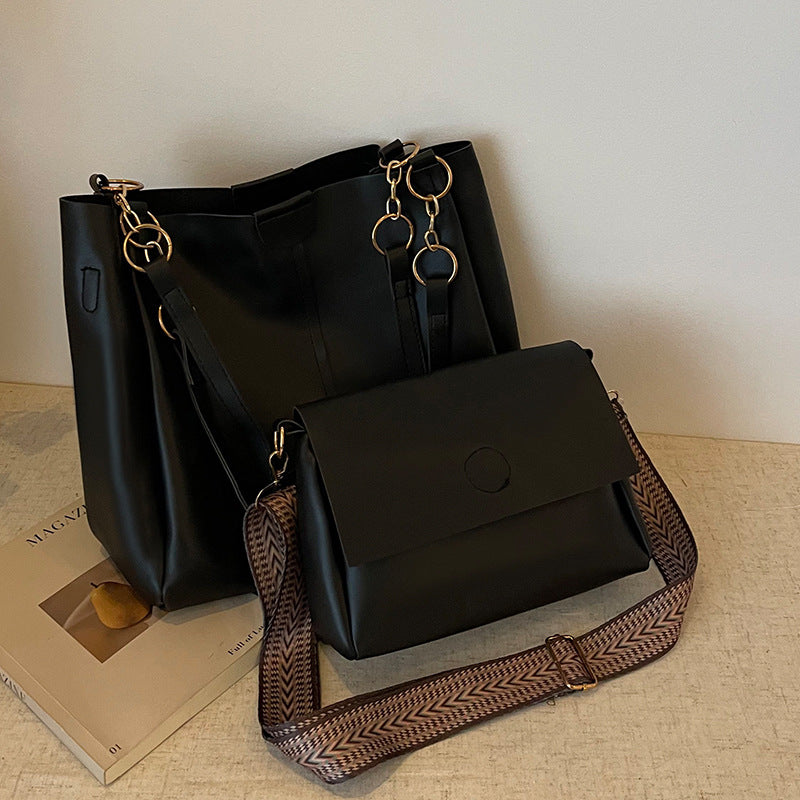 Women's two-piece large capacity bag set2024New Fashion Commuting Handbag Simple Casual Shoulder Tote Bag for Women
