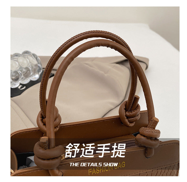 Large Capacity Patchwork Spring2025Casual New Korean Style Trendy Fashion European and American ins Single-shoulder Handheld Small Square Bag