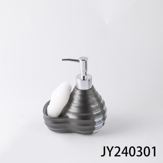 Modern Ceramic Bathroom Set Four-Piece Set Bathroom Lotion Bottle Press Hand Sanitizer Bottle Mouthwash Cup Toothbrush Holder Soap Dish