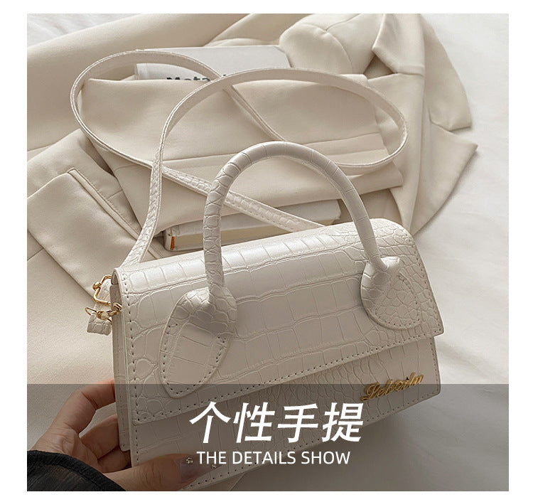 Korean style stone pattern single shoulder bag for women2025New Textured Handheld Small Square Bag Versatile Fashion Simple Crossbody Bag
