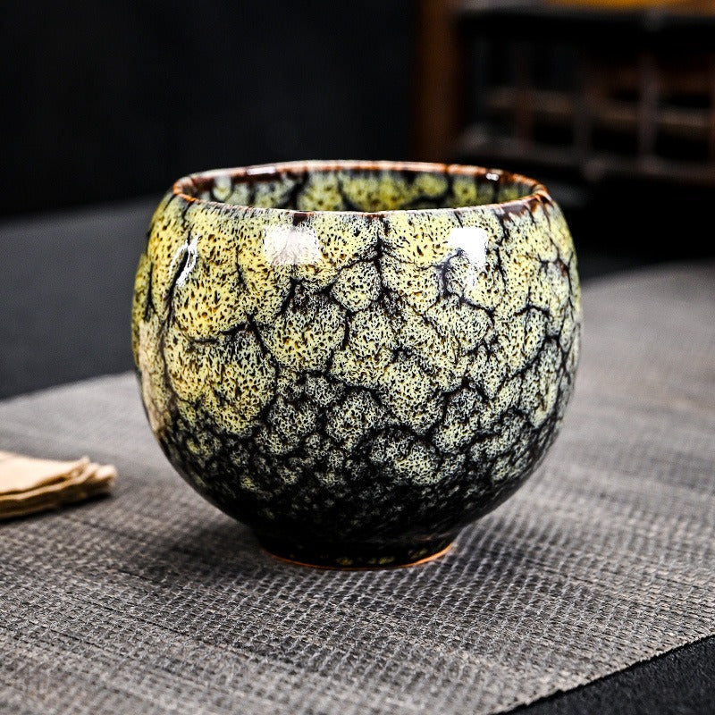 Kiln Change Five Elements Cup Kung Fu Tea Cup Large Capacity Exclusive Master Cup Tasting Cup Tea Bowl High-end Commemorative Tea Cup Gift Box