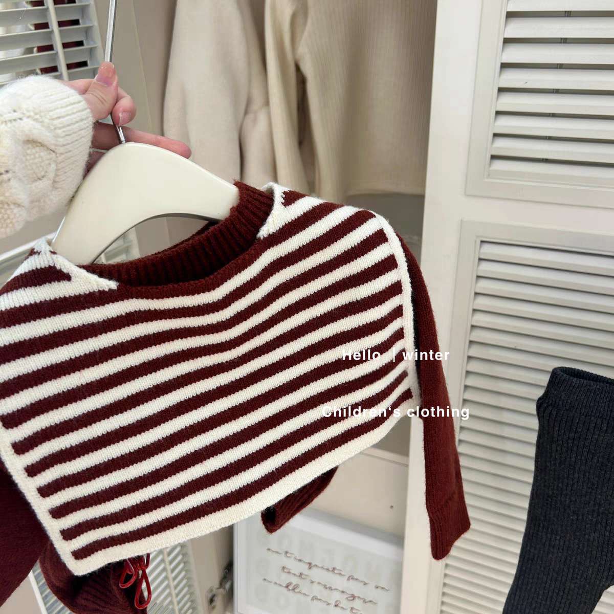 【Sweet Little Chef】New Year Red Sweater2025Autumn Winter Layered Shawl Knitted Sweater Top Girls' Set Trendy