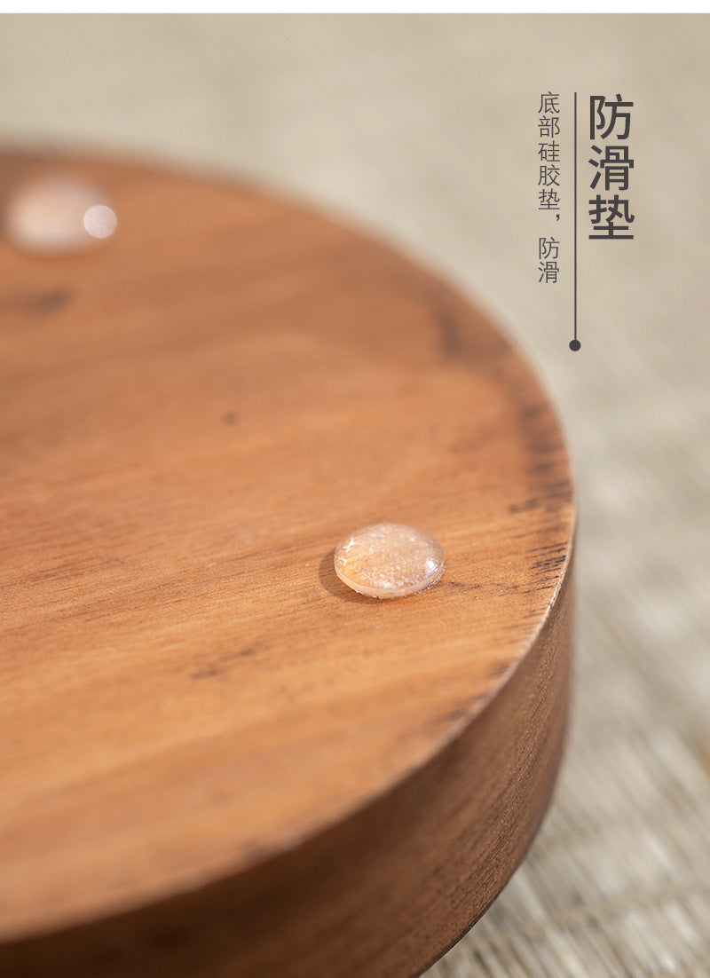 Walnut Ashtray for Home Living Room with Lid, Anti-Fly Ash, Stainless Steel Inner Liner, Creative Office Quality Ashtray