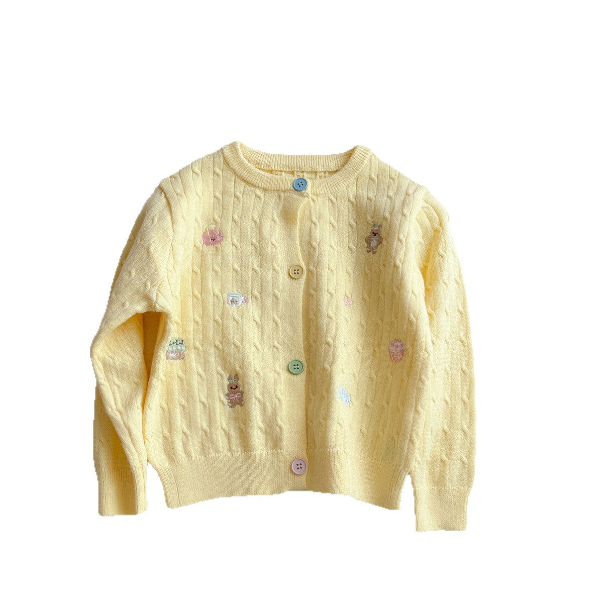 Sweet Little Girl Cute Embroidered Sweater Outerwear Baby Girl Children's Spring and Autumn New Style Girls' Knitted Cardigan Jacket