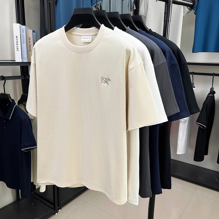 Cotton Short Sleeve T Men's T-Shirt Ancestor Bird Same Style Embroidered Fashion Wholesale Men's Round Neck Summer Thin T-Shirt