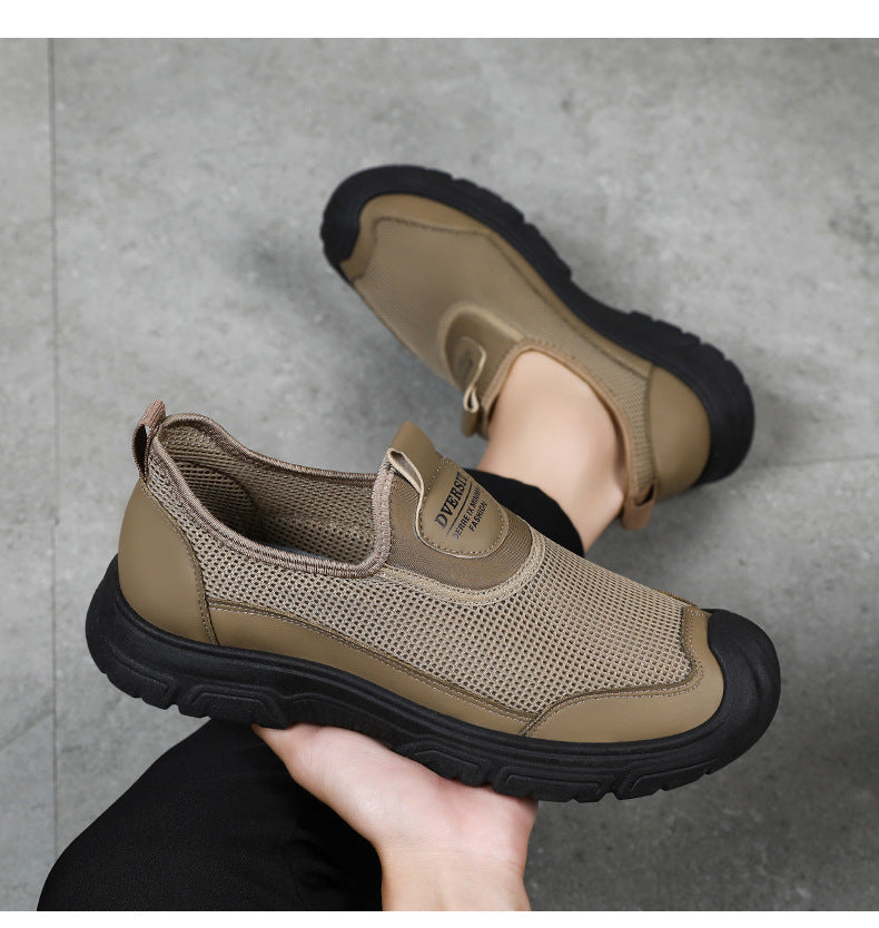 Men's Breathable Casual Shoes Summer New Fashion Sports Shoes Dropshipping Versatile Single Shoes Soft Sole Comfortable Dad Shoes