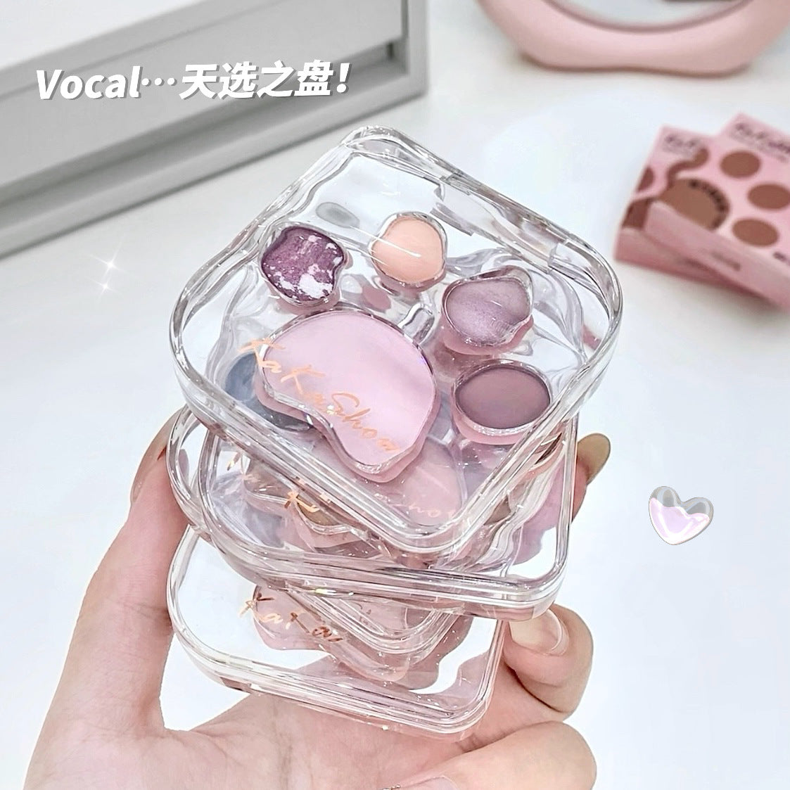 kakashow Cat Paw Eyeshadow Palette Pearlescent Matte Fine Glitter Korean Style Colorful Aegyo-sal Blush Rouge All-in-One Palette C376