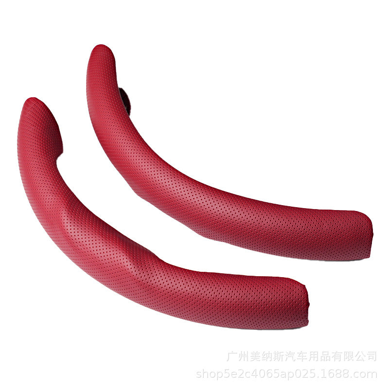 汽车方向盘套圆/D形超薄透气耐磨卡式纳帕皮把套防滑运动四季通用