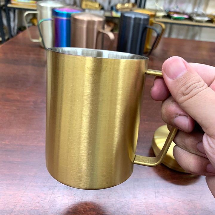 304不锈钢马克杯 家用双层带盖水杯茶杯带手柄咖啡杯办公室饮水杯