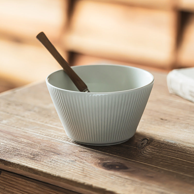 Nordic Vintage Embossed Bowl Home Premium Feel Bowl Bowl Ceramic Small Bowl Tableware Bowl