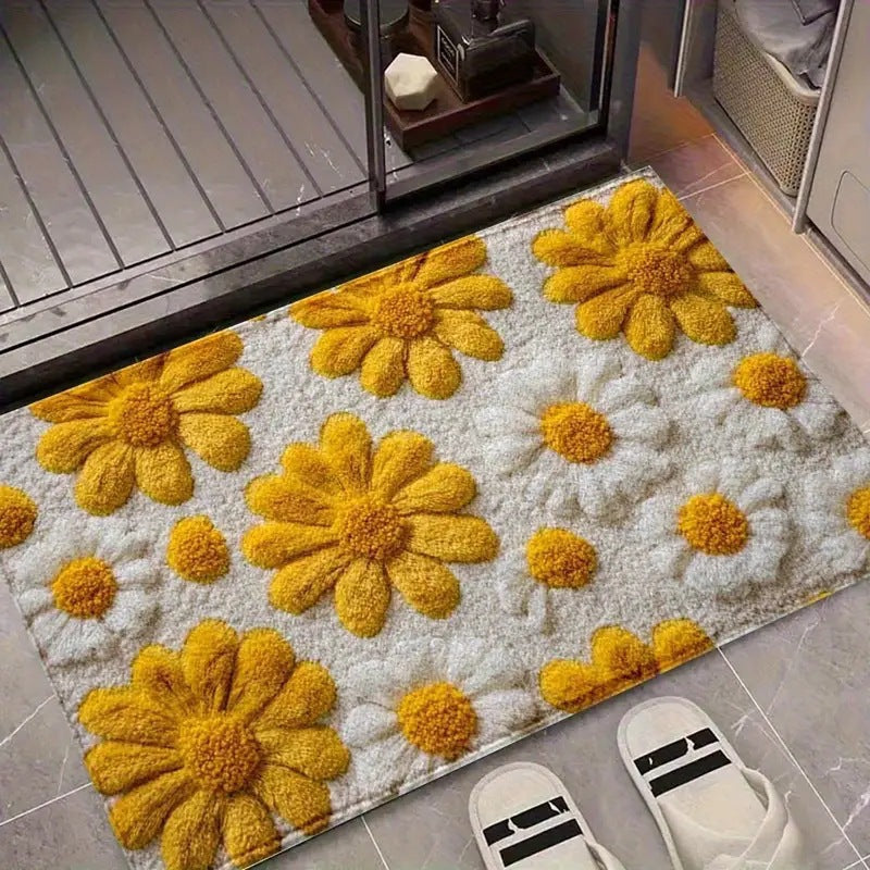 Living Room Floral Non Slip Floor Mat Entryway Entryway Stain Resistant Floor Mat
