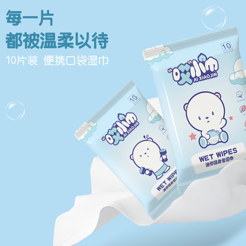 10片装湿纸巾湿巾婴儿十片抽无纺布湿巾纸母婴网店小礼品低价货源
