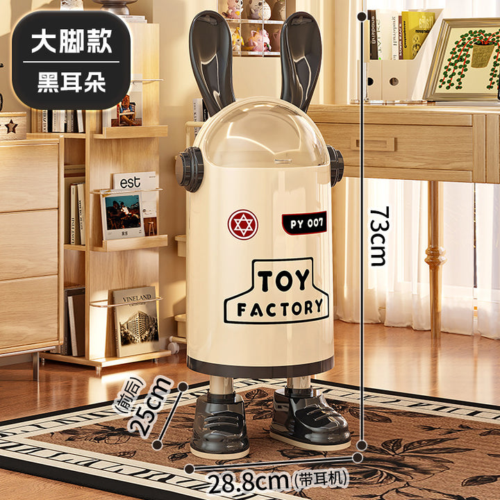 创意垃圾桶卡通家用翻盖高颜值兔耳朵带盖滑轮厨房客厅网红大双桶