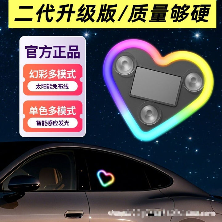 Car Solar Triangle Window Heart Shape Atmosphere __NS 73__ Neon Light – Interior Decoration