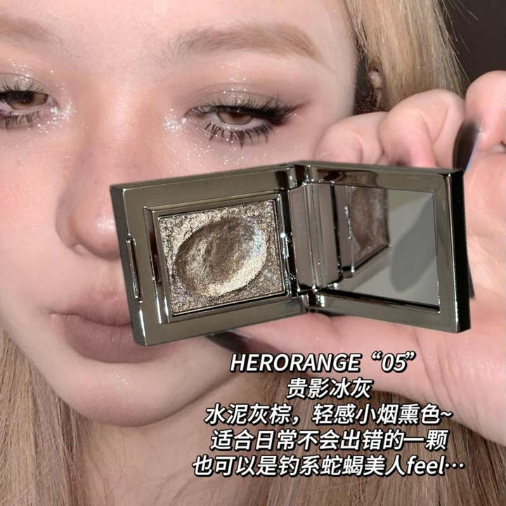 HERORANGE~轻奢贵影单颗眼影珠光爆闪变色龙碎钻提亮土豆泥眼影盘