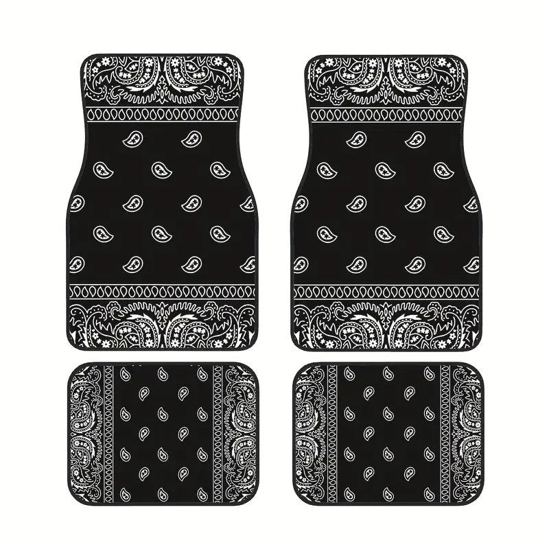 TEMUVintage Nordic Car Foot Mat Carpet 4 Piece Set Stain Resistant Floor Mat TEMUFoot Mat Wholesale
