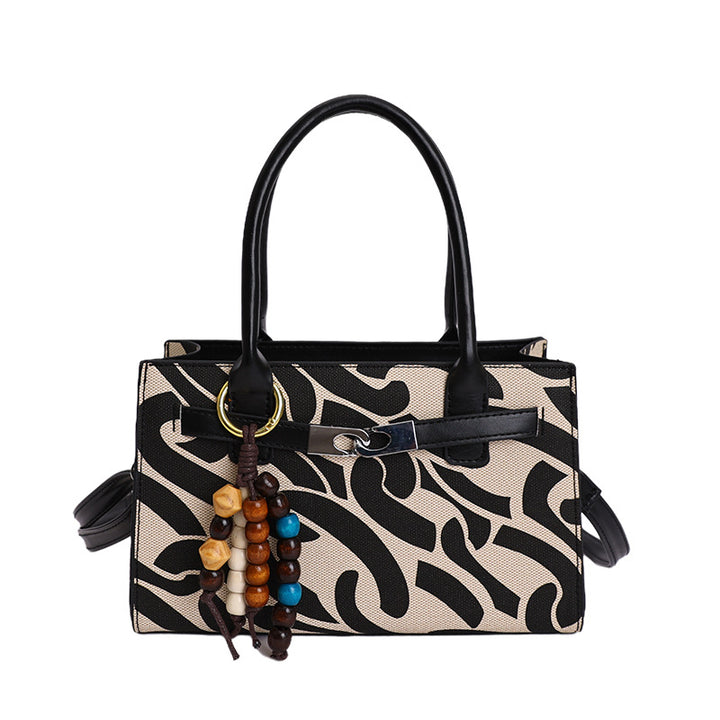 Korean High-End Print Small Square Retro Trendy Handbag – Women's Trendy Fashion Bag