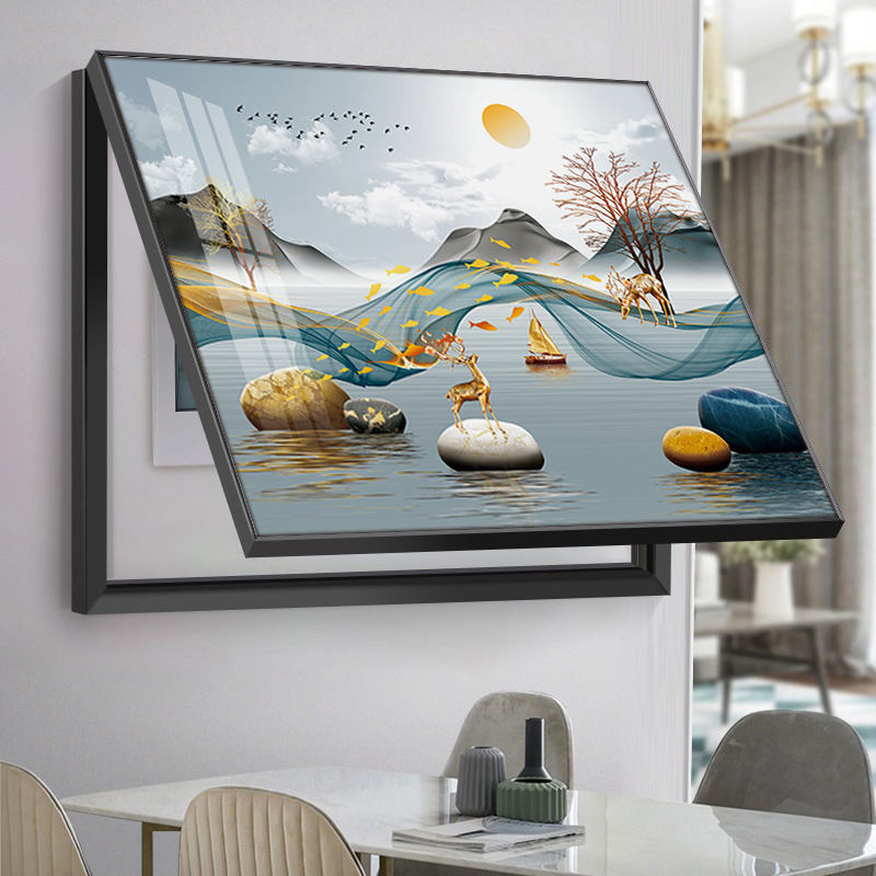 现代简约电表箱挂画弱电箱配电箱开关遮挡装饰画抽象风格电闸壁画