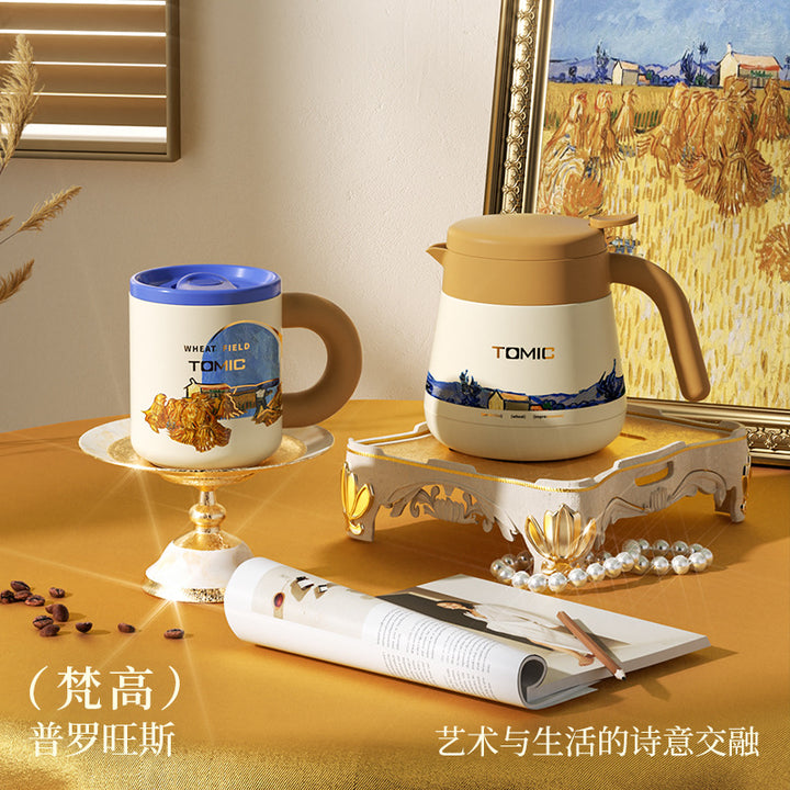 tomic特美刻梵高联名焖茶壶咖啡杯316不锈钢保温杯壶套装伴手礼盒