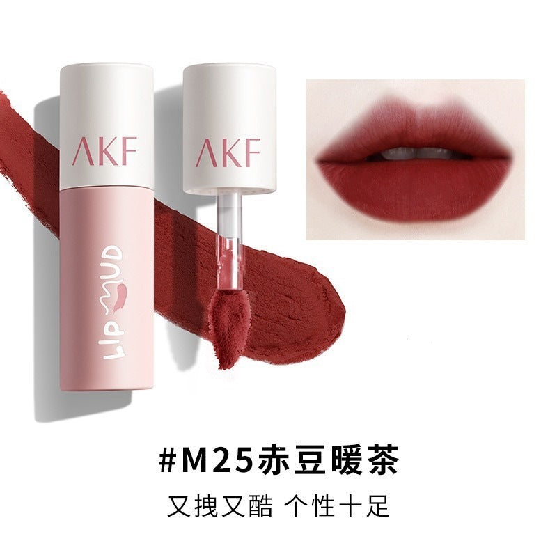 akf唇釉唇泥裸色系口红伪素颜低饱和唇釉丝绒雾面不沾杯哑光显白