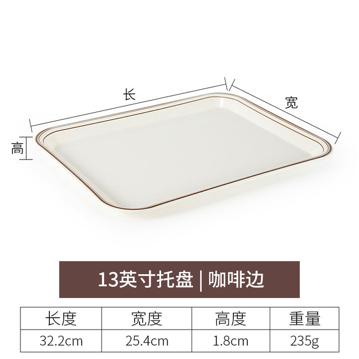 密胺托盘长方形盘塑料茶水杯盘端菜盘亚马逊餐盘蛋糕面包托盘商用