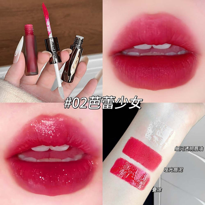 GreatAngel双头持妆唇釉  丝滑细腻哑光雾面水光镜面两用显色彩妆