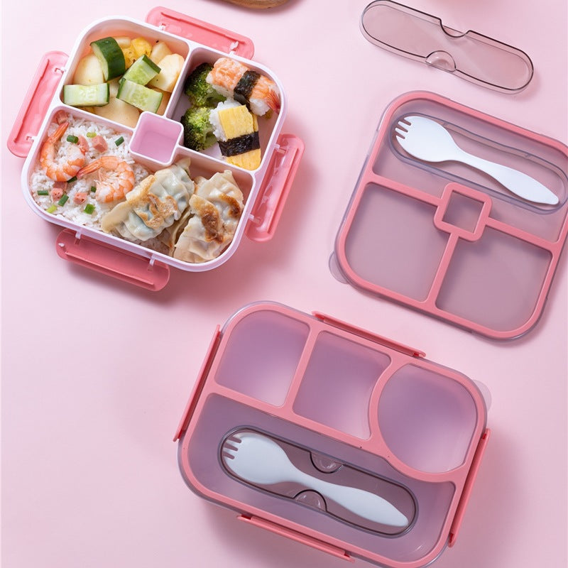 学生塑料分格饭盒 上班族午餐便当盒便携旅游水果沙拉盒打包餐盒