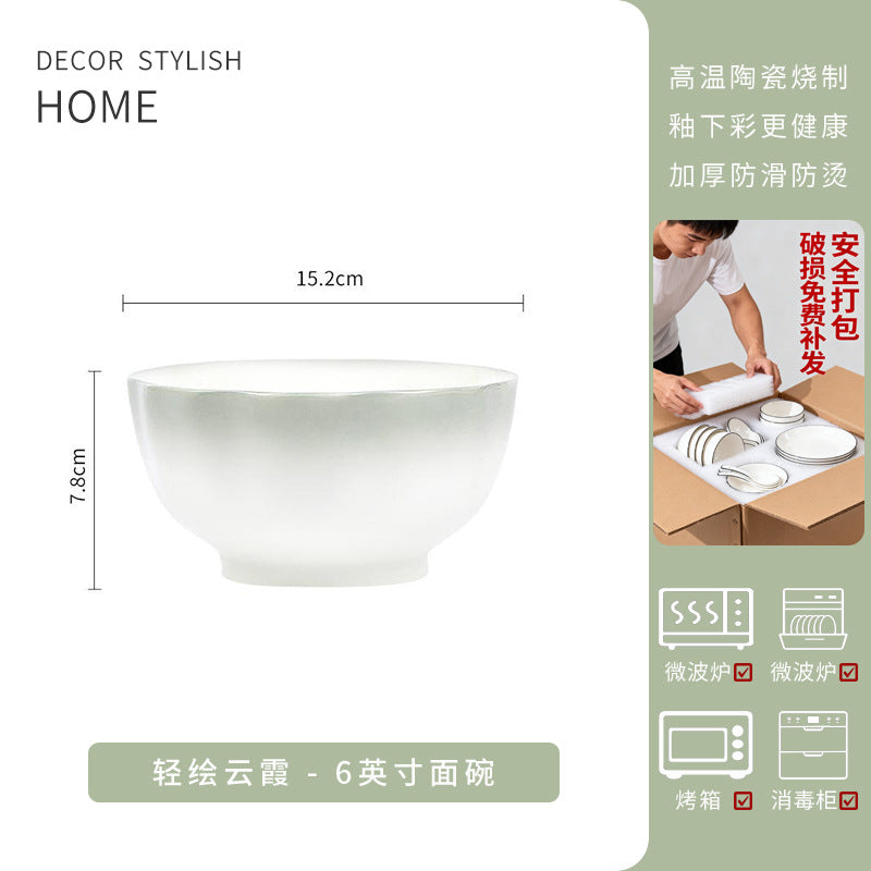 Underglaze Ceramic Home New Bowl Plate Set Tableware