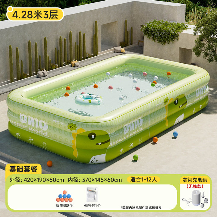 充气水池游泳池儿童充气水池家用户外大型家庭水池加厚宝宝戏水池