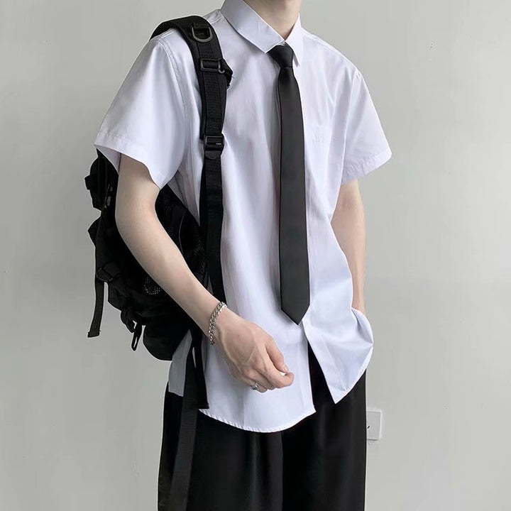dk制服男2023夏季新款短袖衬衫日系学院风衬衣情侣毕业班服好质量