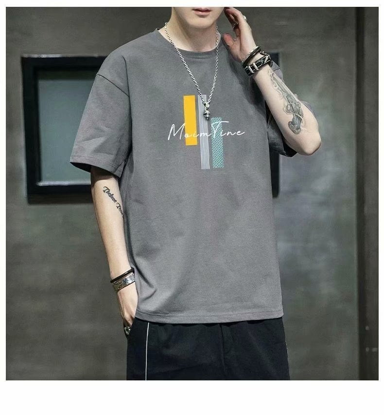 男士短袖t恤夏季2022新款潮流百搭ins港风潮牌体恤薄款上衣服男装