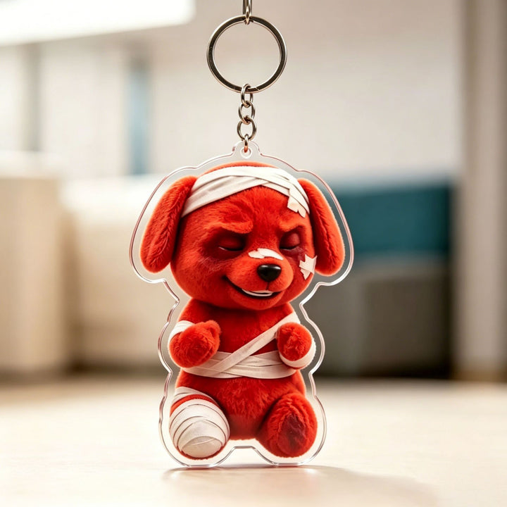 Indestructible Little Red Dog Acrylic Keychain