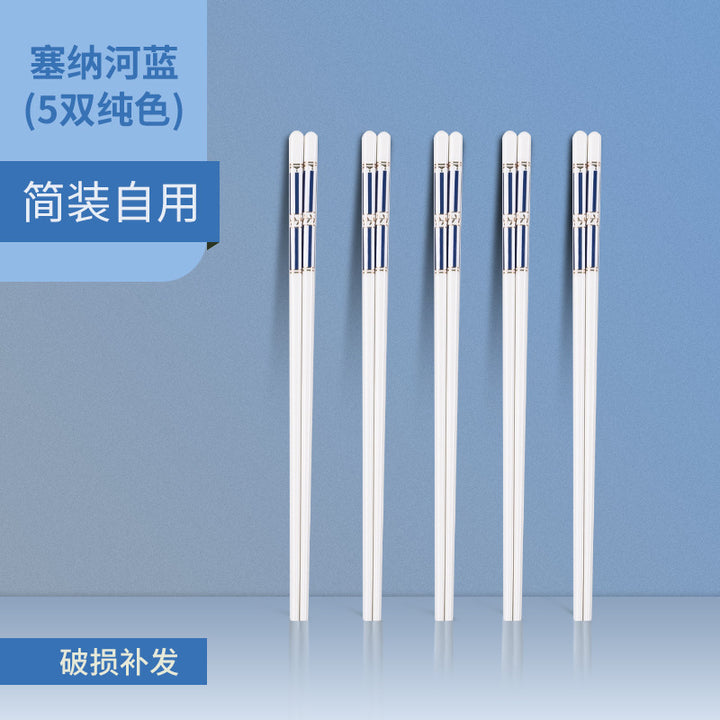 Blue Ceramic Chopsticks Home Light Luxury Premium Feel Chopsticks High Temperature