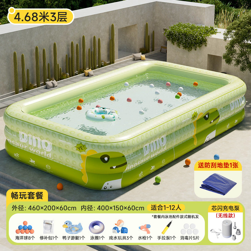 充气水池游泳池儿童充气水池家用户外大型家庭水池加厚宝宝戏水池